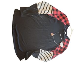Black and Red Plaid CHRISTMAS Women's Top